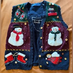 Karen Scott Adorable Knit Christmas Holiday Vest!